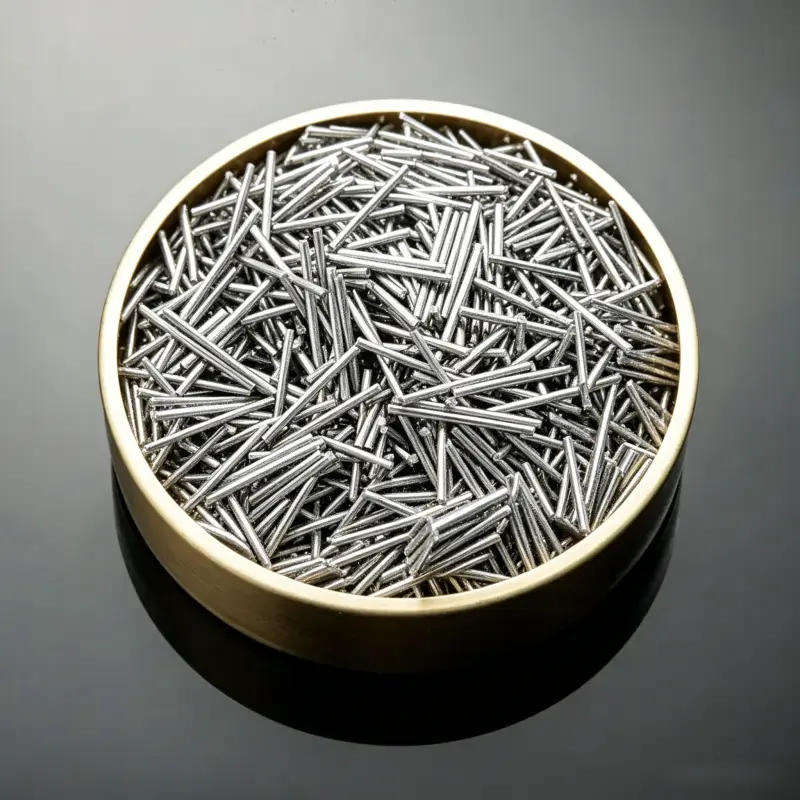 Weytrust magnetic steel needle polishing media, high density stainless steel pins for precision metal deburring and surface finishing