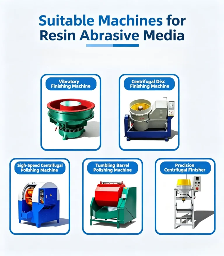 WEYTRUST resin media used in vibratory finishing machine wet polishing