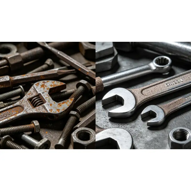 WEYTRUST brown fused alumina tumbling media for rust removal and surface polishing of metal hardware tools in vibratory finishing machine