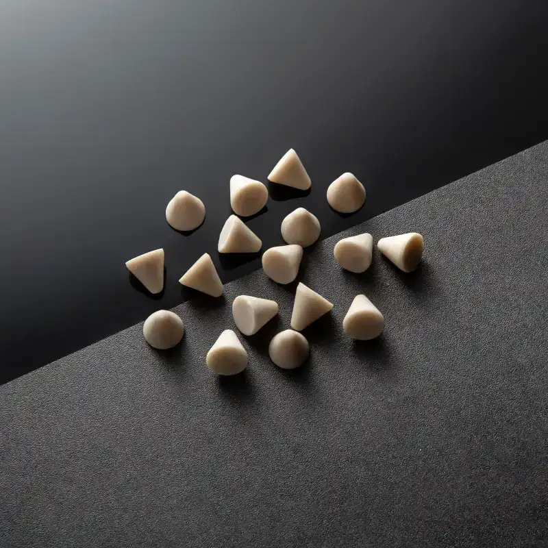 Conical WEYTRUST resin media for deep hole, groove and narrow gap polishing