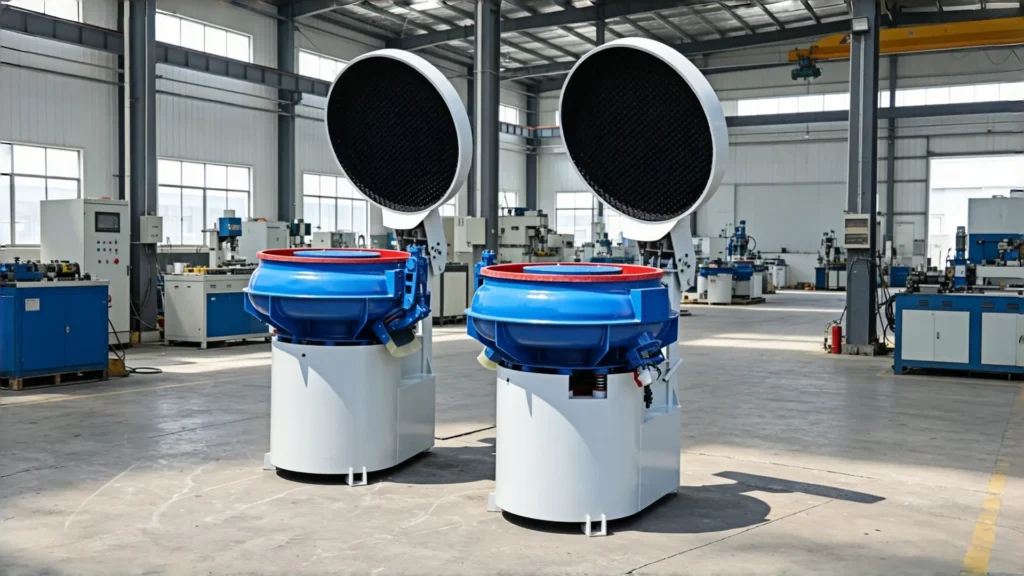 WEYTRUST bowl type 3D vibratory polisher industrial mass finishing machine for metal deburring and mirror polishing